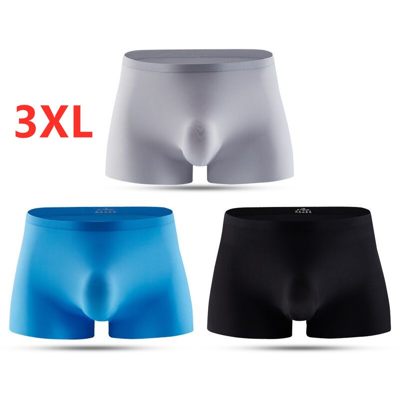 3pk Transparent Undies when wet! Ice Silk Men's Underwear Boxer Briefs For Men 3D Ultra Thin Comfortable Breathable Quick-Drying Panties 3pcs