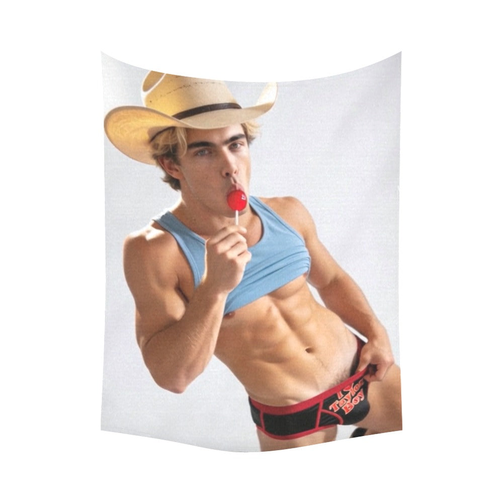 Taylor Boy™ 60"x80" Cotton Linen Wall Tapestry — Clean, Bold, Fan‑Ready