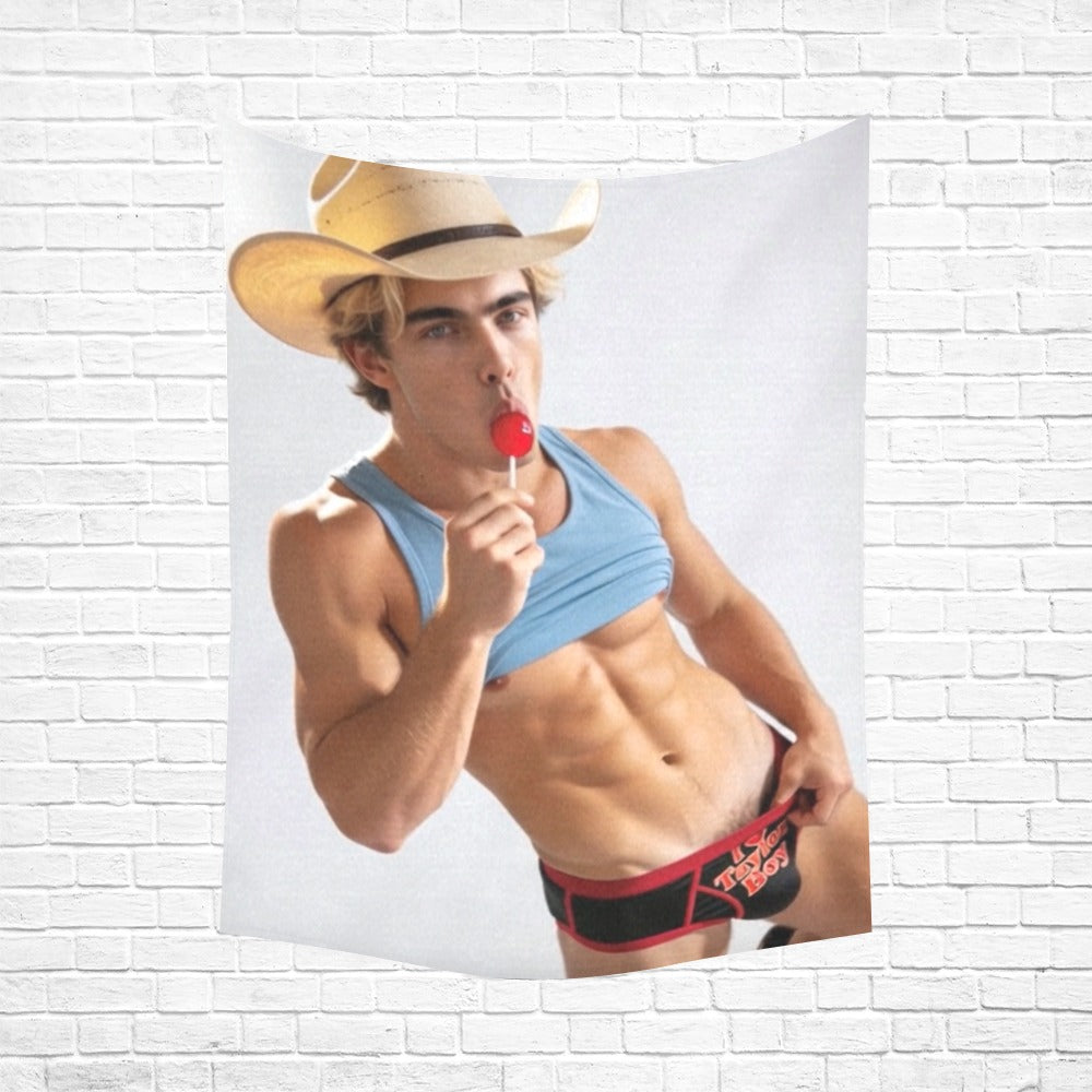 Taylor Boy™ 60"x80" Cotton Linen Wall Tapestry — Clean, Bold, Fan‑Ready
