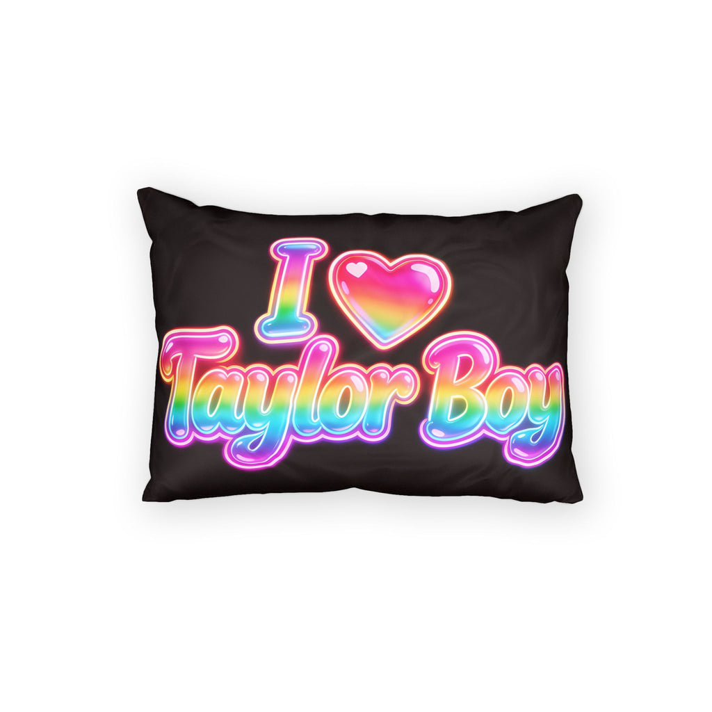 I Heart Taylor Boy Pillow Sham — Rainbow Retro Graphic Cotton Pillowcase