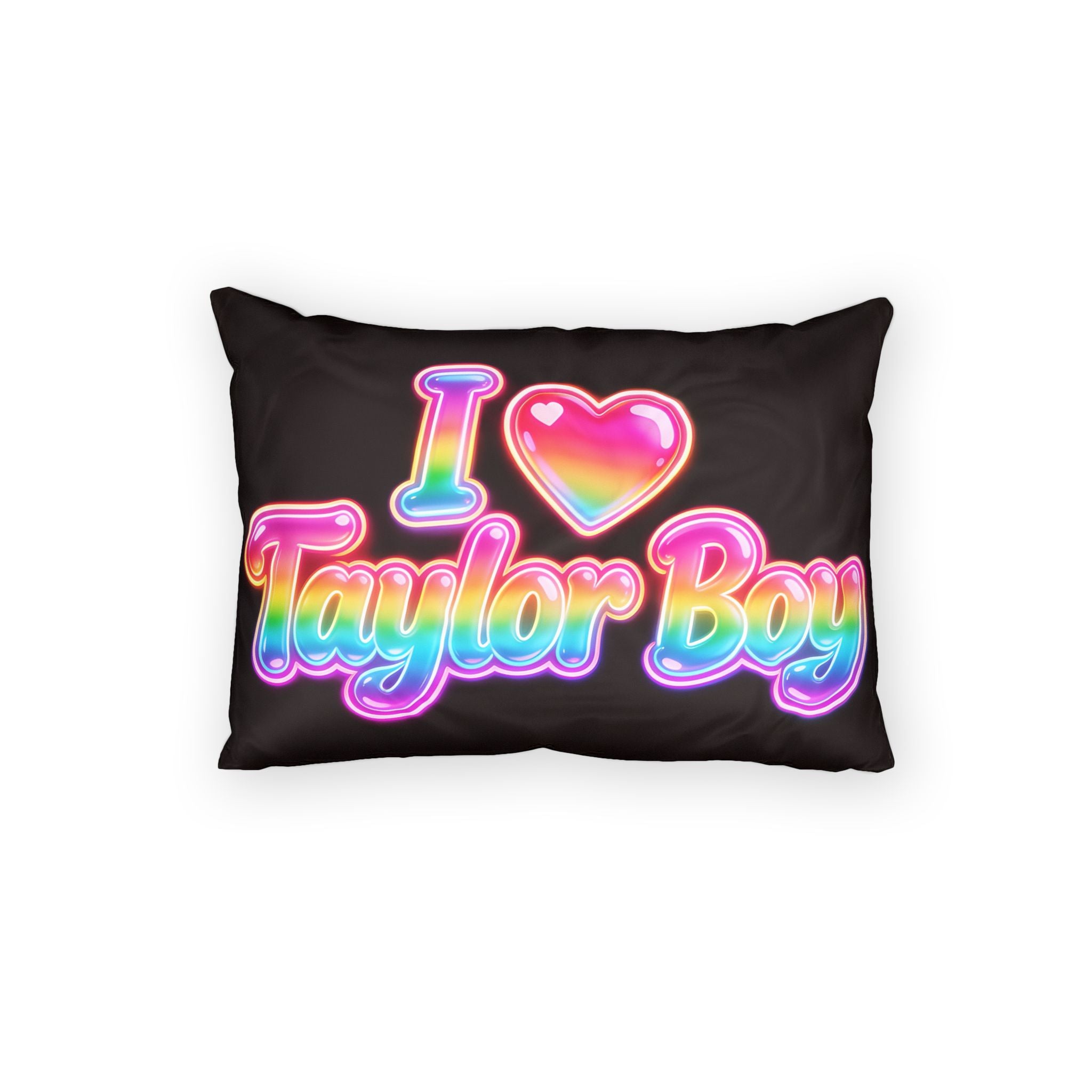 I Heart Taylor Boy Pillow Sham — Rainbow Retro Graphic Cotton Pillowcase