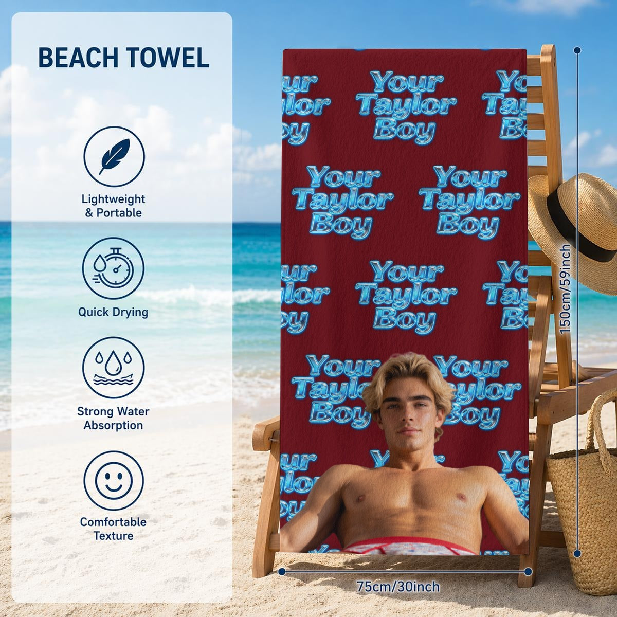 Your Taylor Boy™ Adult Beach Towel