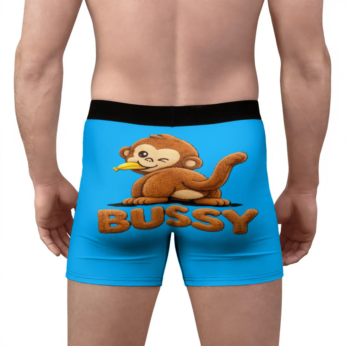 Bussy Monkey Men's Stretch Boxer Briefs - Brown Monkey