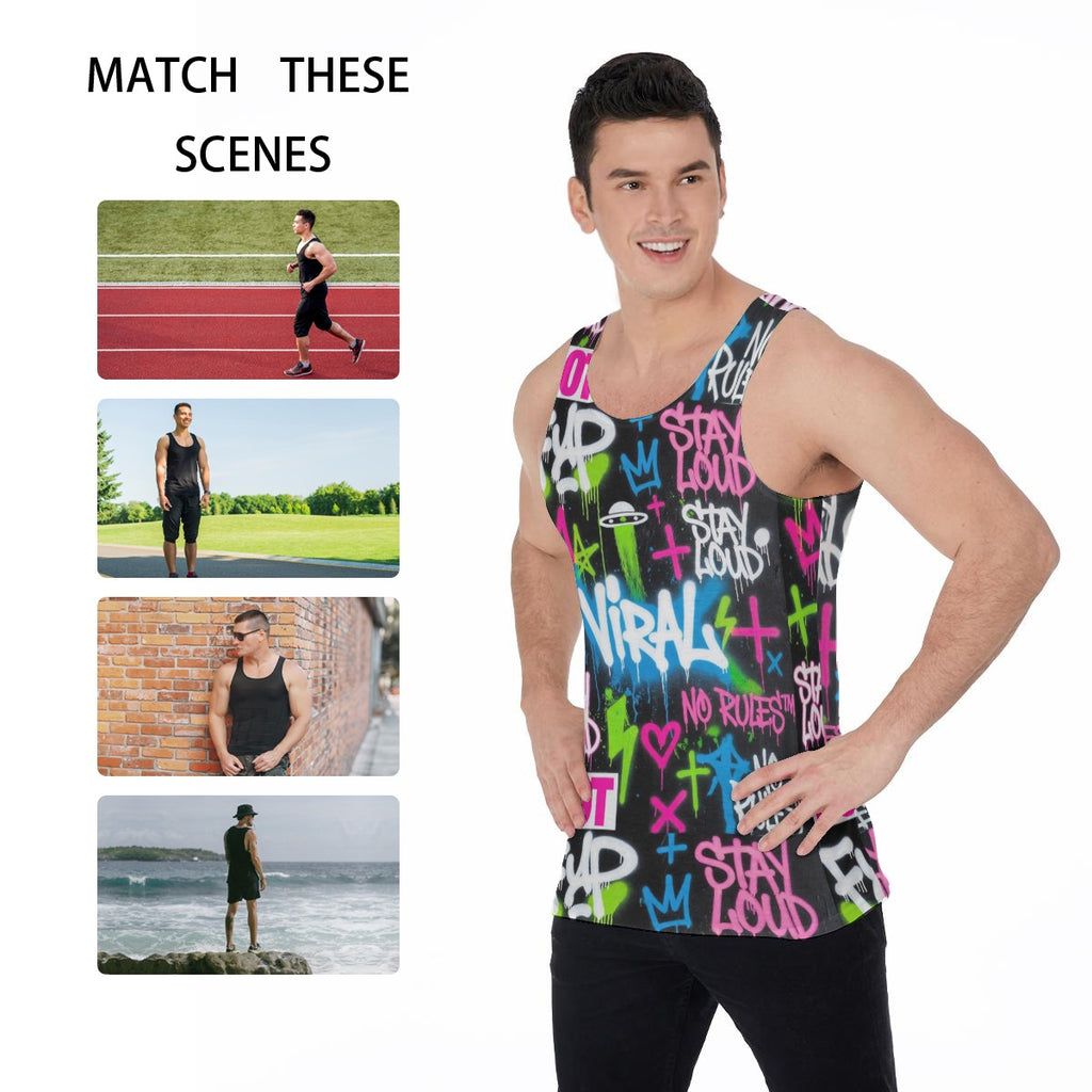 Graffiti Style Men's Tank Top