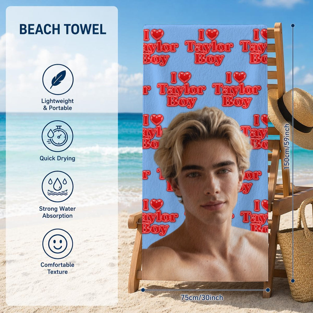 Wrap Up in ❤️ Taylor Boy™ Adult Beach Towel
