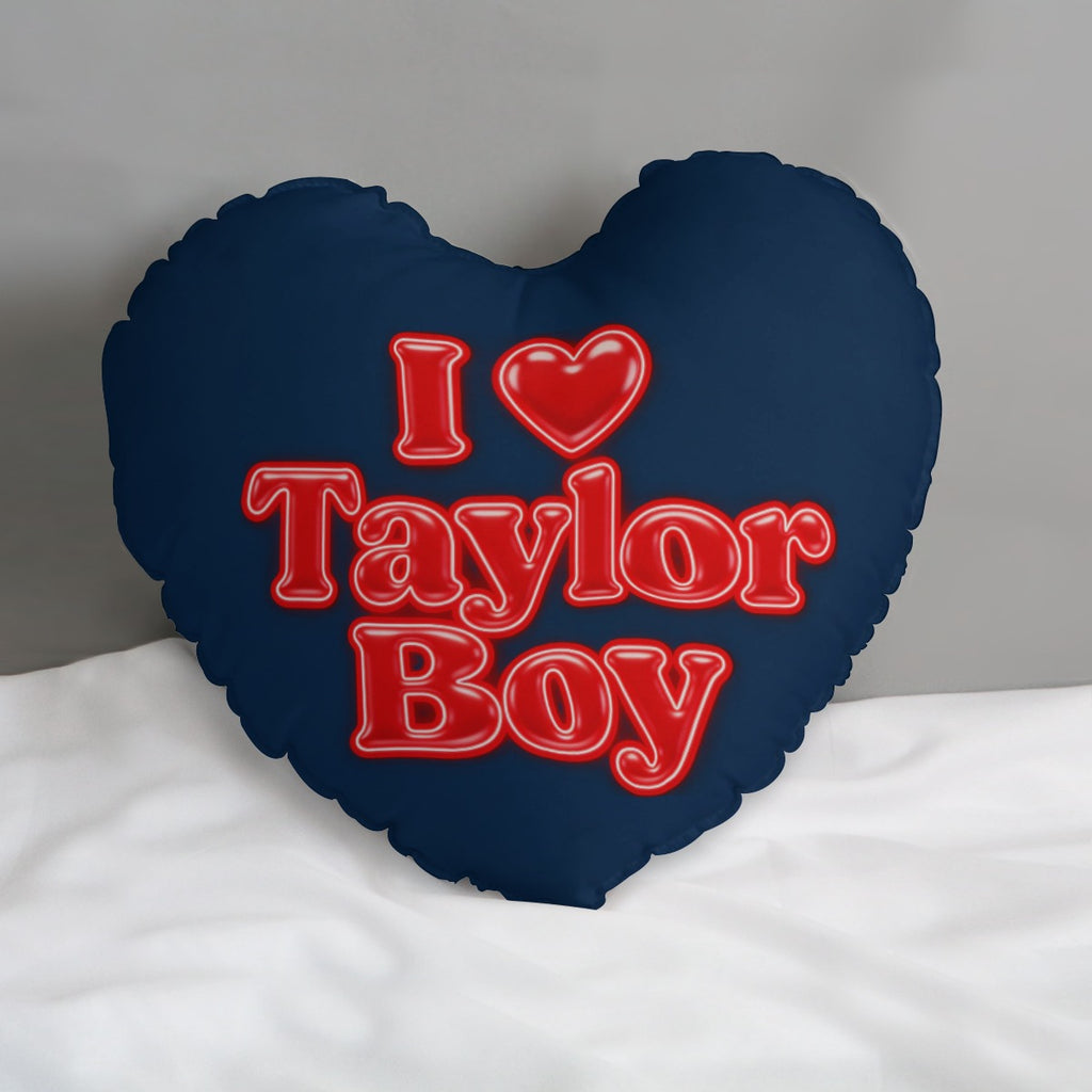 Wake Up with Taylor Boy™ — Heart‑Shaped Snuggle Pillow