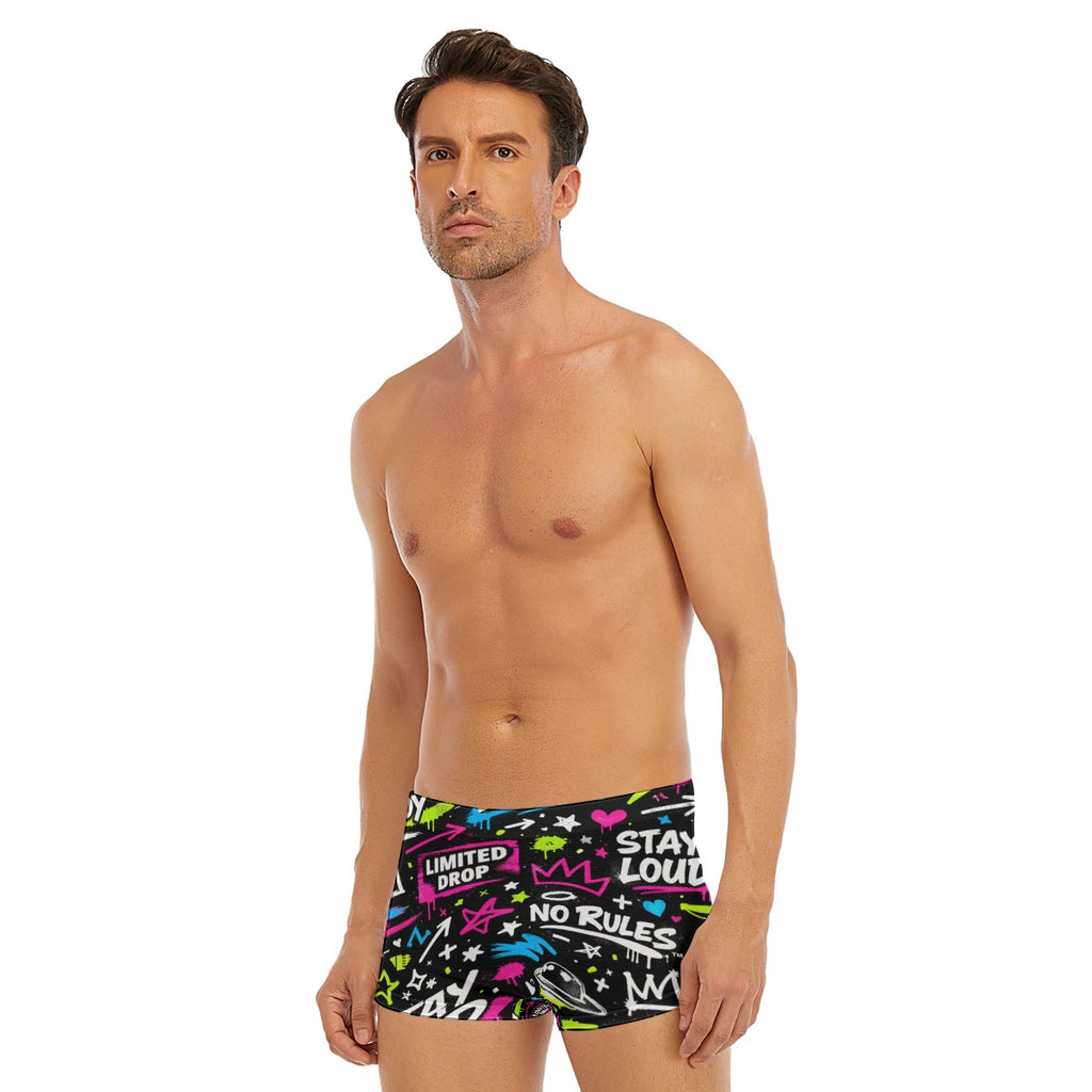 Graffiti Style Men's Short Boxer Briefs