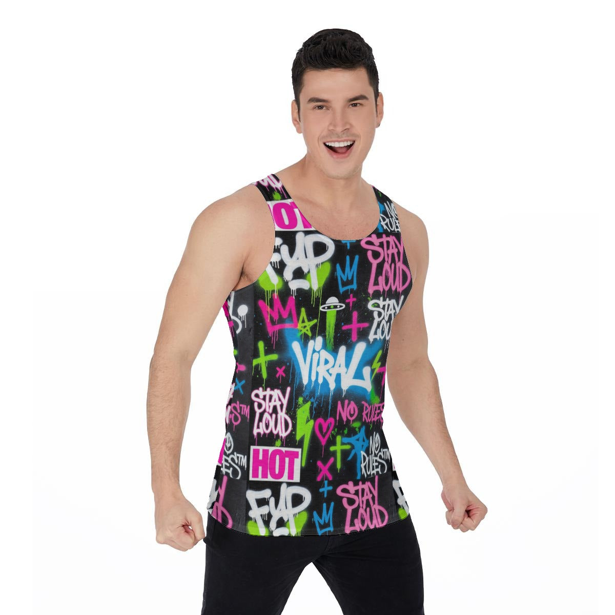 Graffiti Style Men's Tank Top