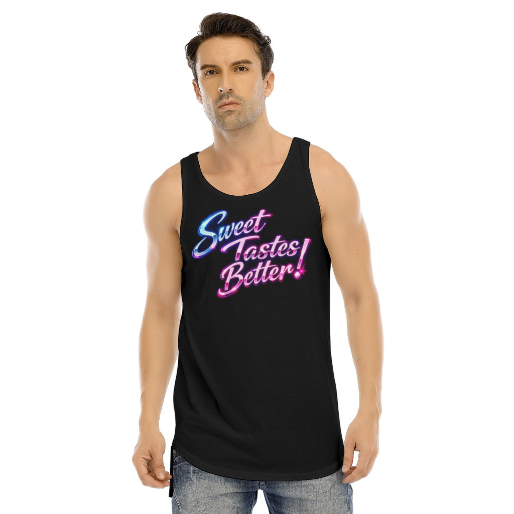 Taylor Boy™ Sweet Just Taste Better Quote Longline Tank — Curved Hem Fit