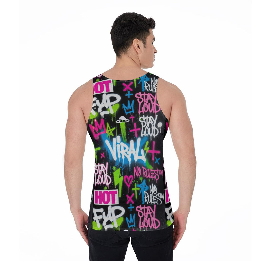 Graffiti Style Men's Tank Top
