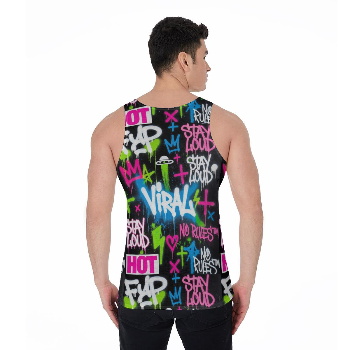 Graffiti Style Men's Tank Top