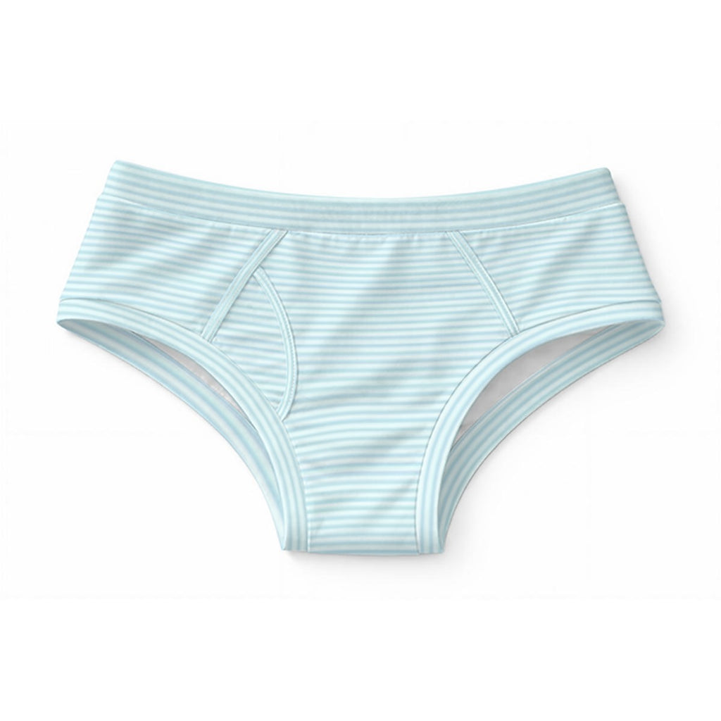 Baby Blue Striped Men's Brief|Cotton