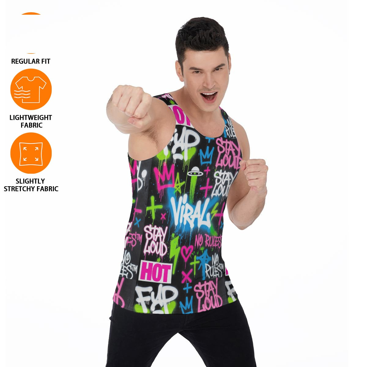 Graffiti Style Men's Tank Top