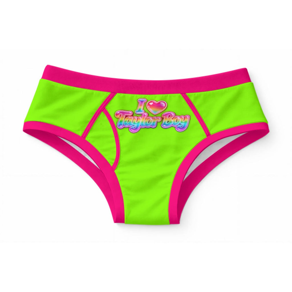 I Heart Taylor Lime Green Men's Briefs|Cotton