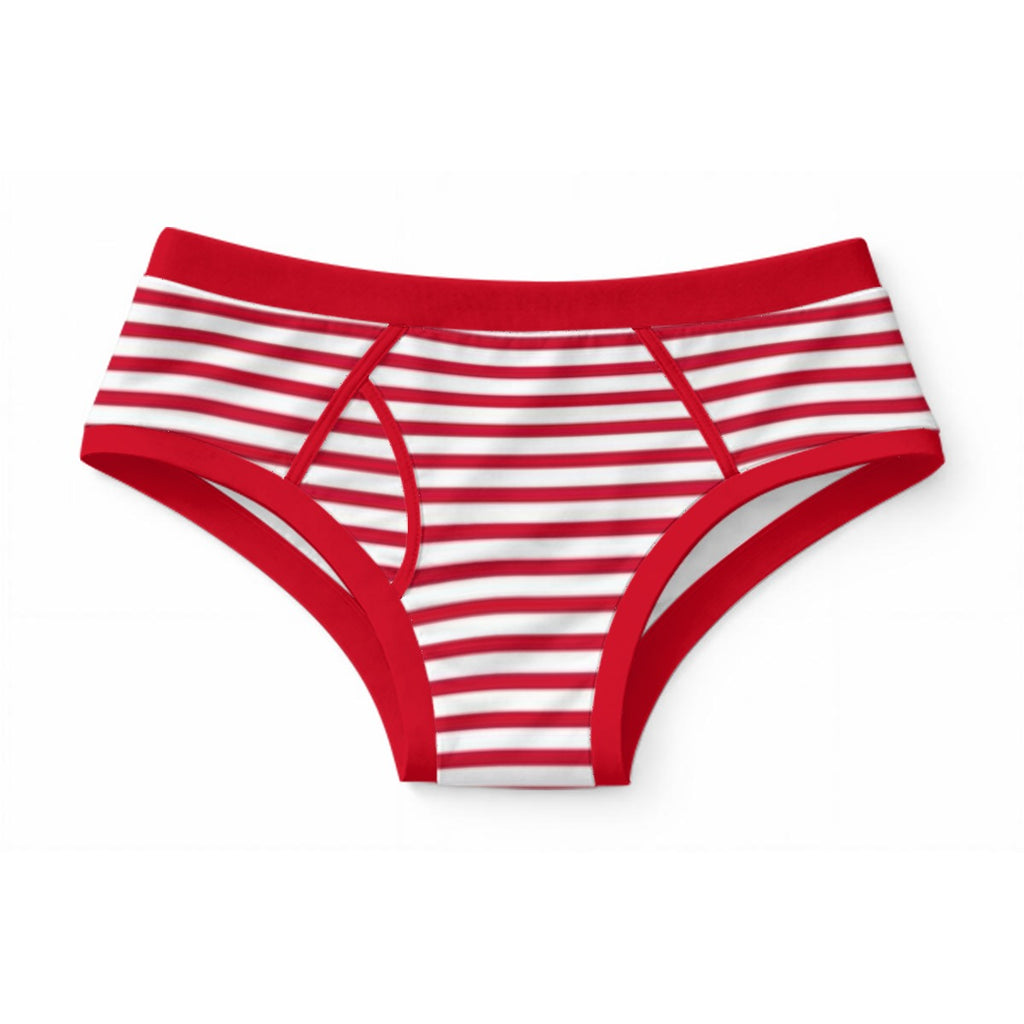 Red & White Striped Men's Brief|Cotton