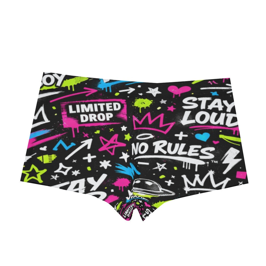Graffiti Style Men's Short Boxer Briefs