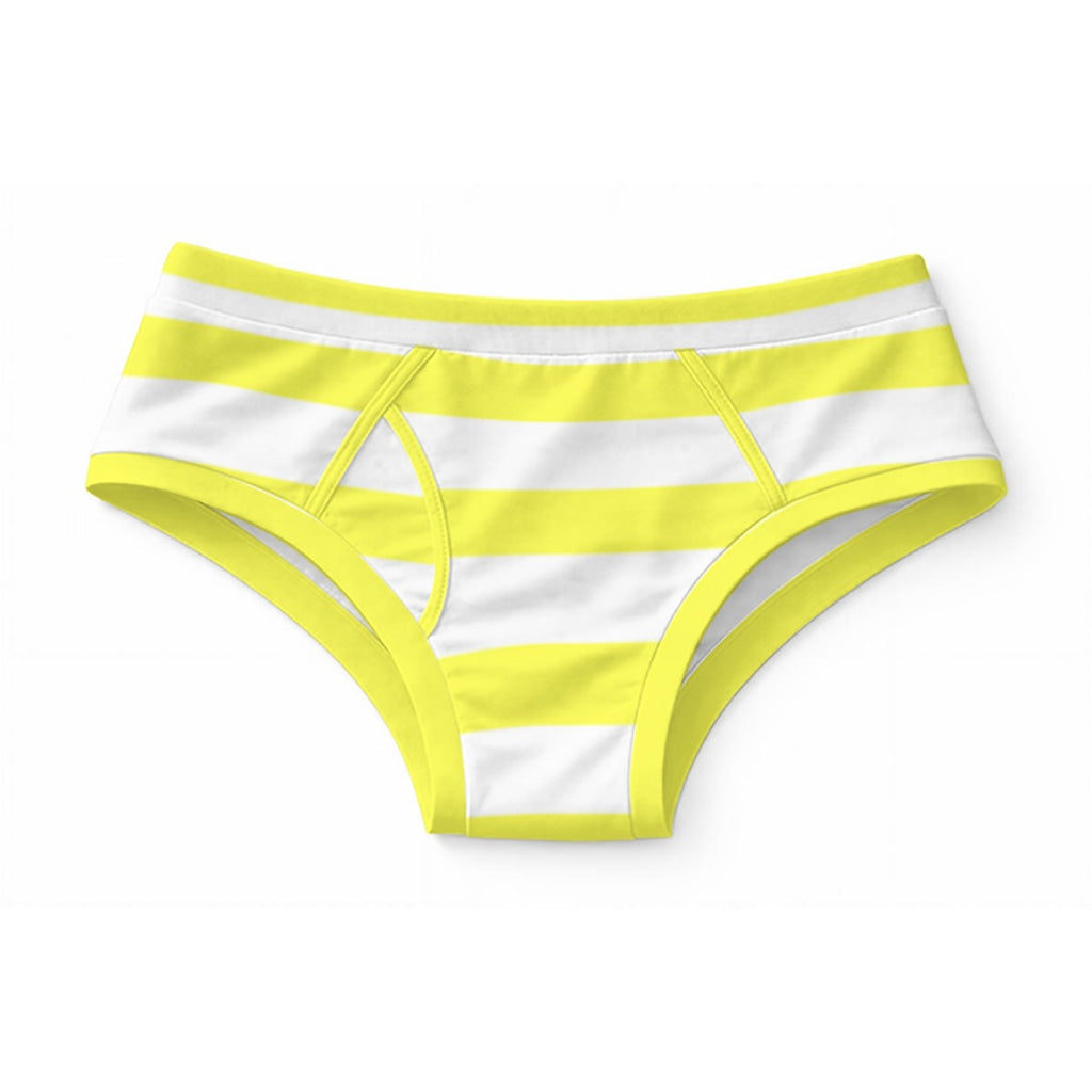 Yellow & White Striped Men's Briefs|Cotton