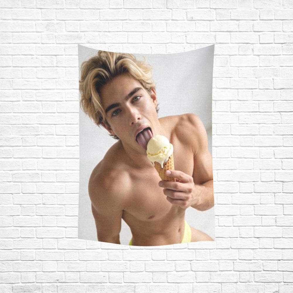 Taylor Boy™ Vertical Cotton Linen Tapestry — 40"x60" Fan‑Ready