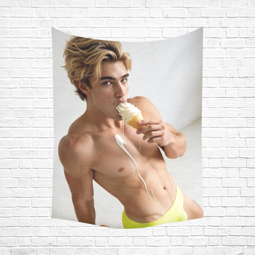 Taylor Boy™ 60"x80" Cotton Linen Wall Tapestry — Clean, Bold, Fan‑Ready
