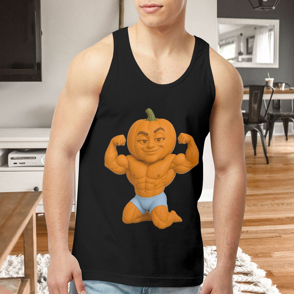 Halloween Flex Pumpkin Men's Tank Top Made in USA