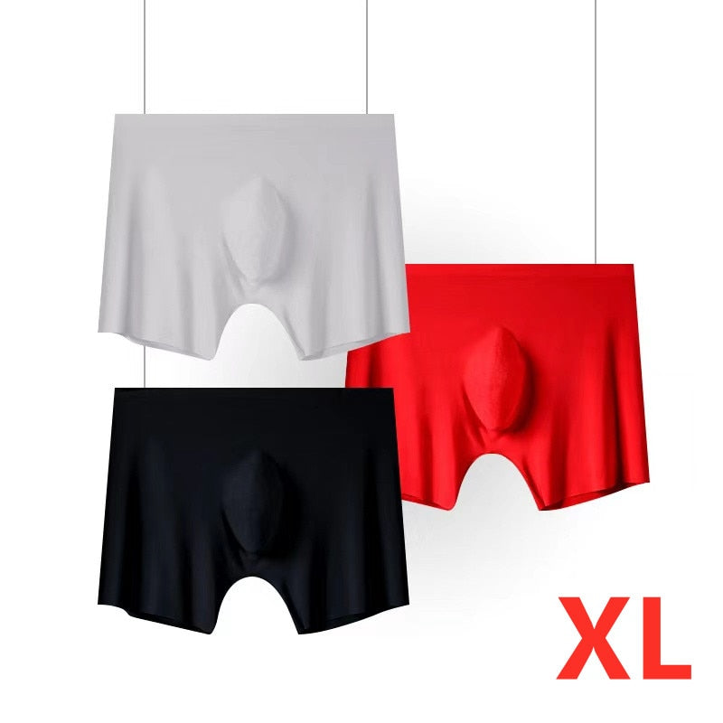 3pk Transparent Undies when wet! Ice Silk Men's Underwear Boxer Briefs For Men 3D Ultra Thin Comfortable Breathable Quick-Drying Panties 3pcs