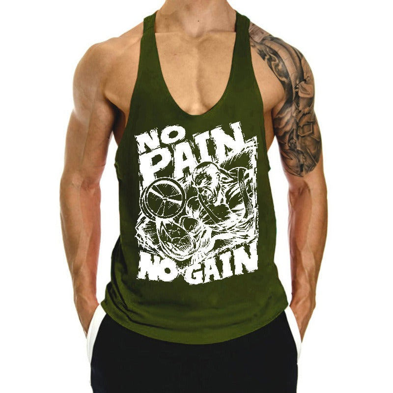 Fitness Tank Mens Loose Training Racerback Sleeveless Cotton Basketball Sports Tank Top Bodybuilding Trend