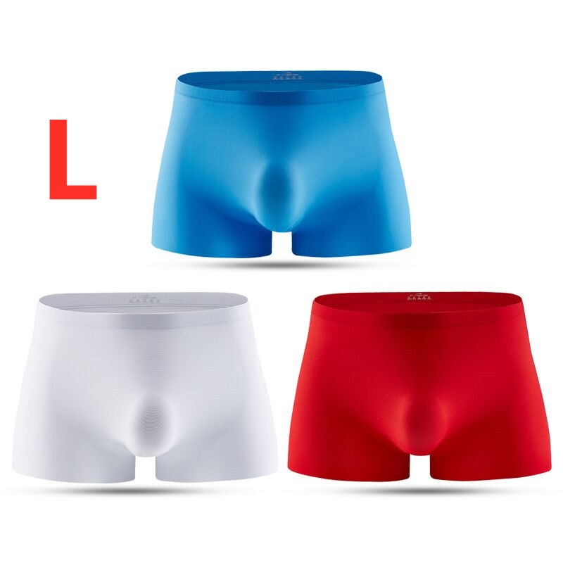 3pk Transparent Undies when wet! Ice Silk Men's Underwear Boxer Briefs For Men 3D Ultra Thin Comfortable Breathable Quick-Drying Panties 3pcs