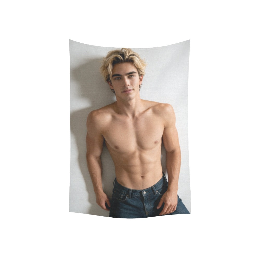 Taylor Boy™ Vertical Cotton Linen Tapestry — 40"x60" Fan‑Ready