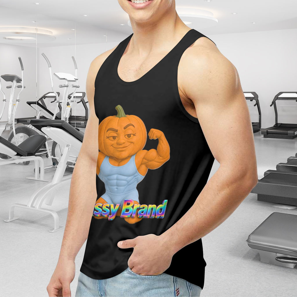 Halloween Flex Pumpkin Men's Tank Top Made in USA