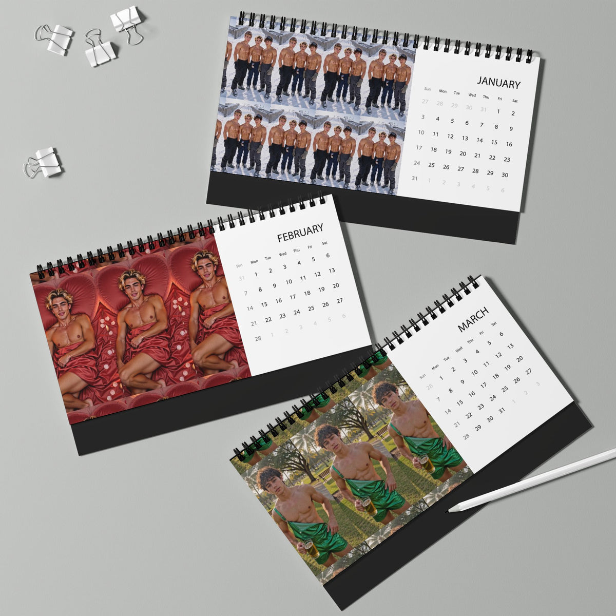 1. 2027 The HOT Bussy Brand Models Desk Calendar - Shirtless & HOT