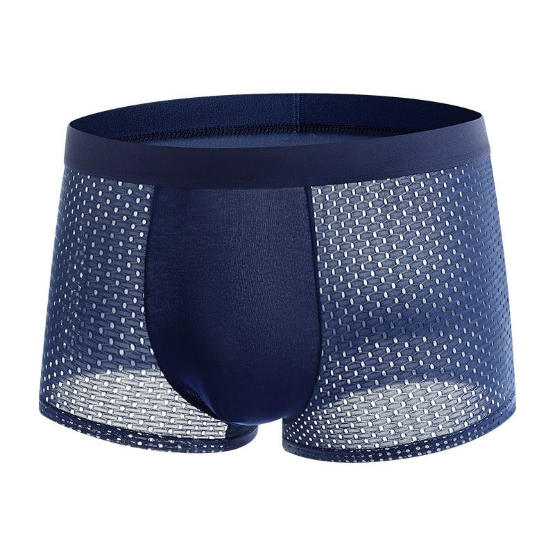 NEW DRIP! HOT! Mesh ice silk mesh underwear for men's square angle underwear