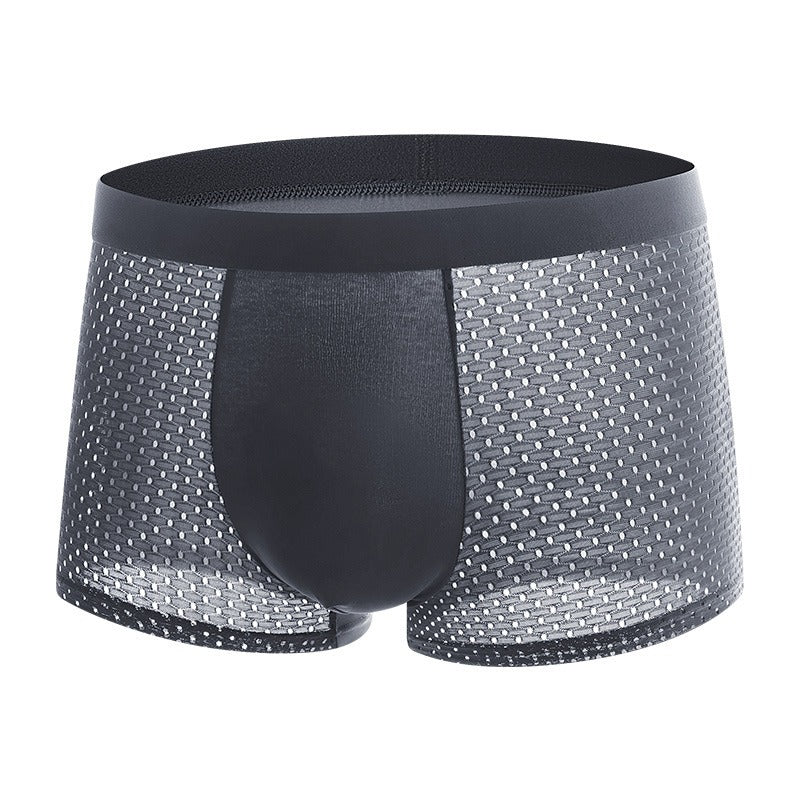 NEW DRIP! HOT! Mesh ice silk mesh underwear for men's square angle underwear