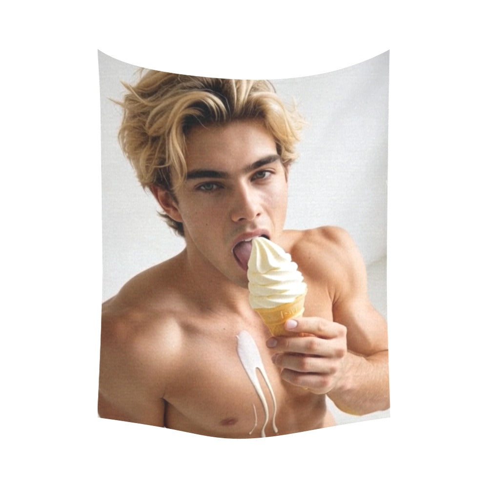 Taylor Boy™ 60"x80" Cotton Linen Wall Tapestry — Clean, Bold, Fan‑Ready
