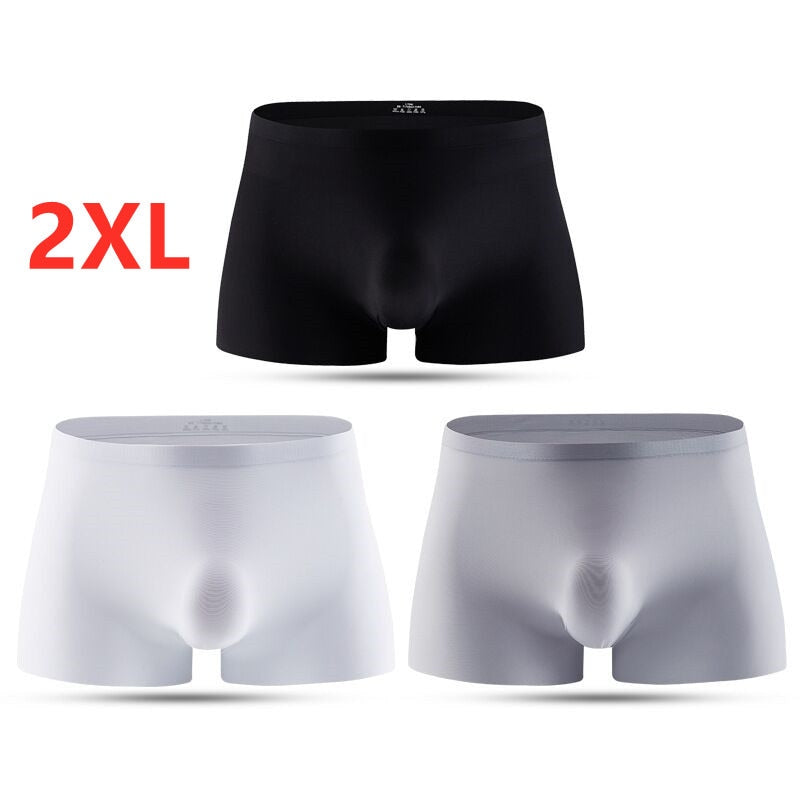 3pk Transparent Undies when wet! Ice Silk Men's Underwear Boxer Briefs For Men 3D Ultra Thin Comfortable Breathable Quick-Drying Panties 3pcs