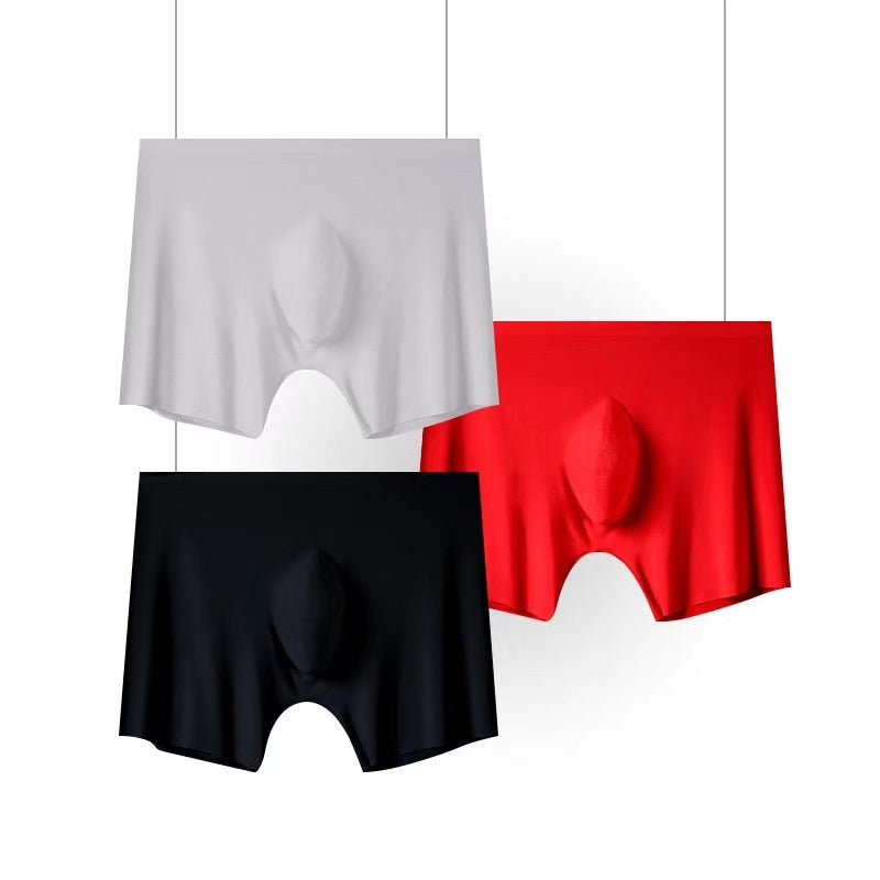 3pk Transparent Undies when wet! Ice Silk Men's Underwear Boxer Briefs For Men 3D Ultra Thin Comfortable Breathable Quick-Drying Panties 3pcs