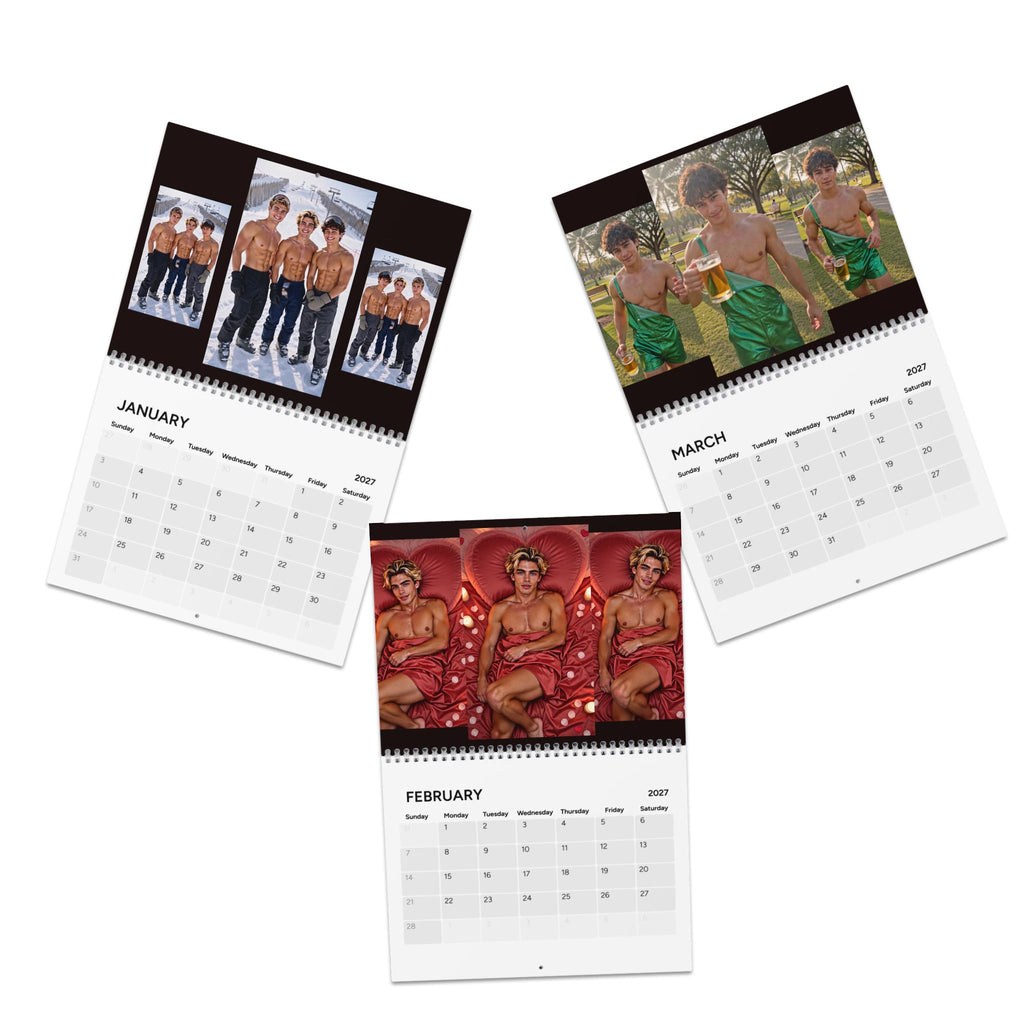 Bussy Brand Boys™ 2027 Fan Calendar — Bold Collage Art Featuring Taylor Boy, Milo & EKO