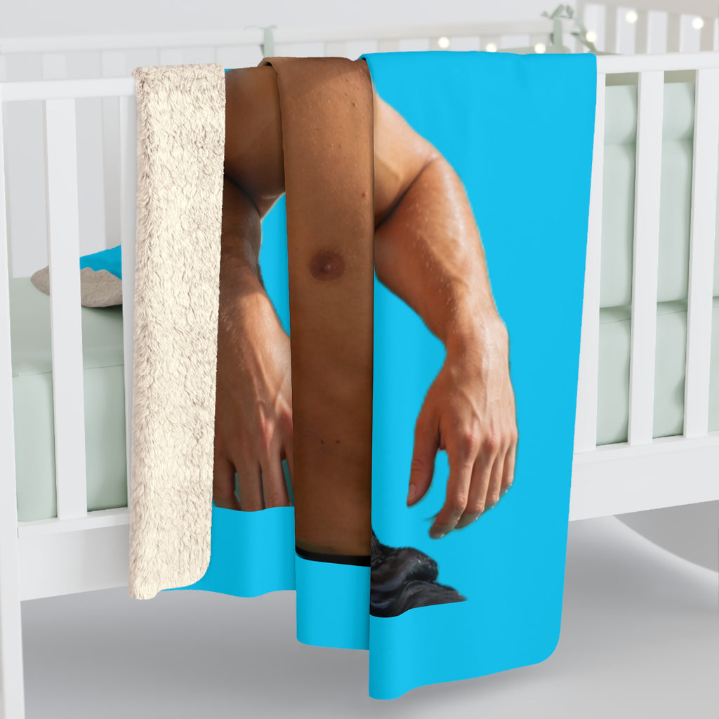 Sherpa Blanket — "Your Taylor Boy" Blue Photo Throw