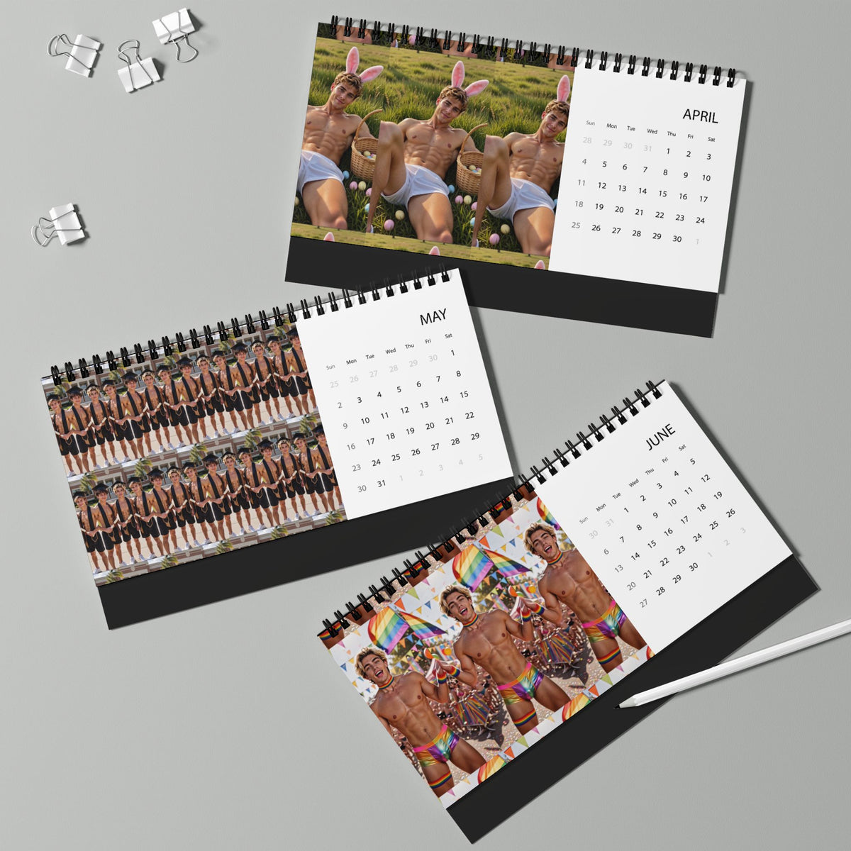 1. 2027 The HOT Bussy Brand Models Desk Calendar - Shirtless & HOT