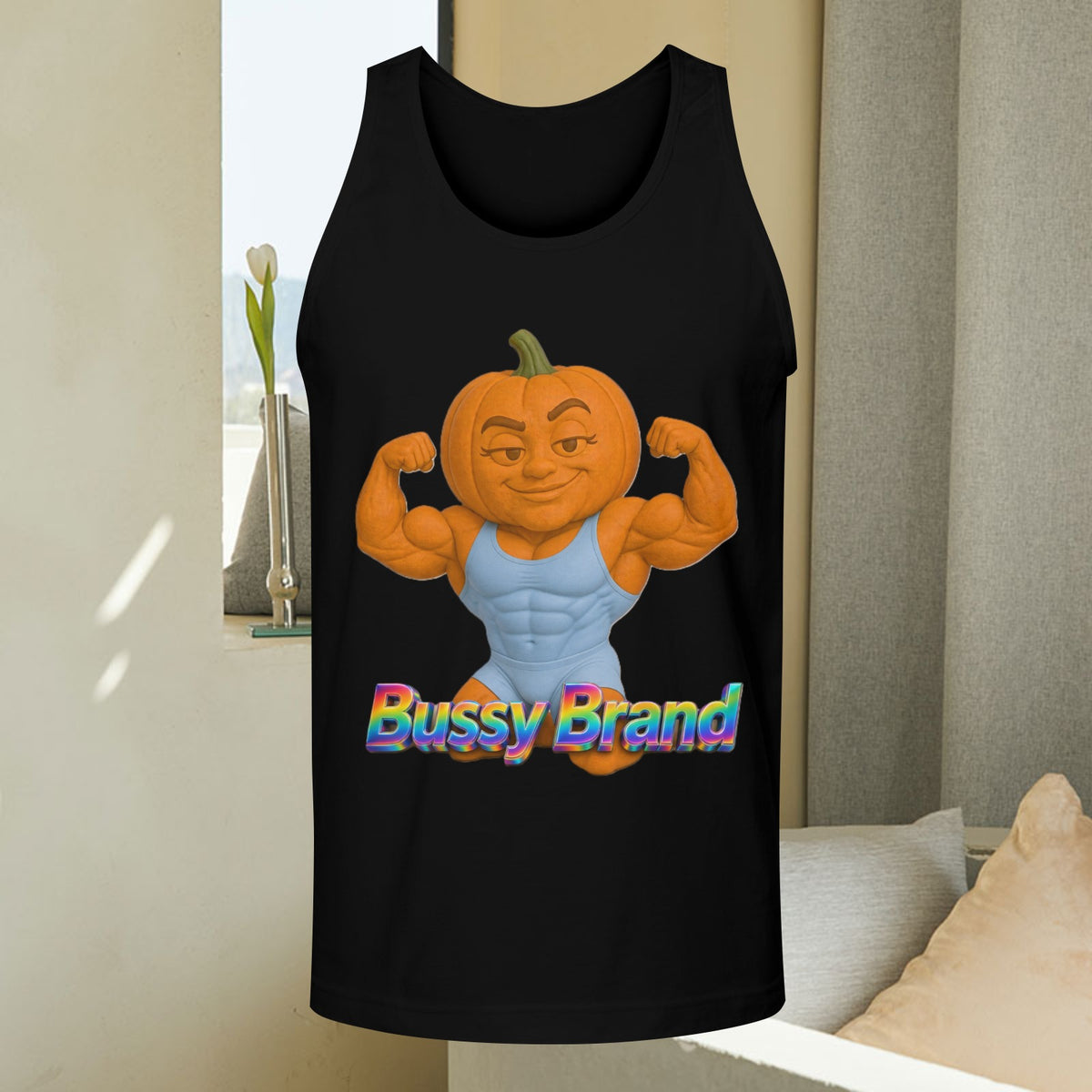 Halloween Flex Pumpkin Men's Tank Top Made in USA