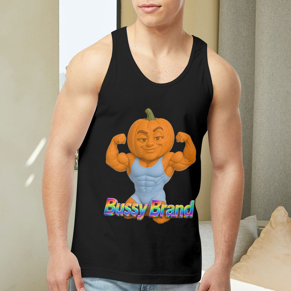 Halloween Flex Pumpkin Men's Tank Top Made in USA