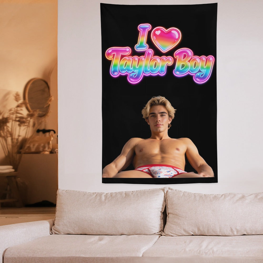 Taylor Boy™ Ultra‑Soft Vertical Tapestry — HD Print Edition