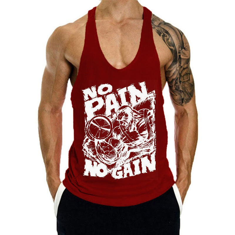 Fitness Tank Mens Loose Training Racerback Sleeveless Cotton Basketball Sports Tank Top Bodybuilding Trend