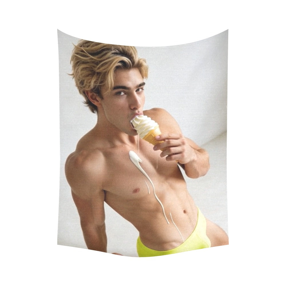 Taylor Boy™ 60"x80" Cotton Linen Wall Tapestry — Clean, Bold, Fan‑Ready