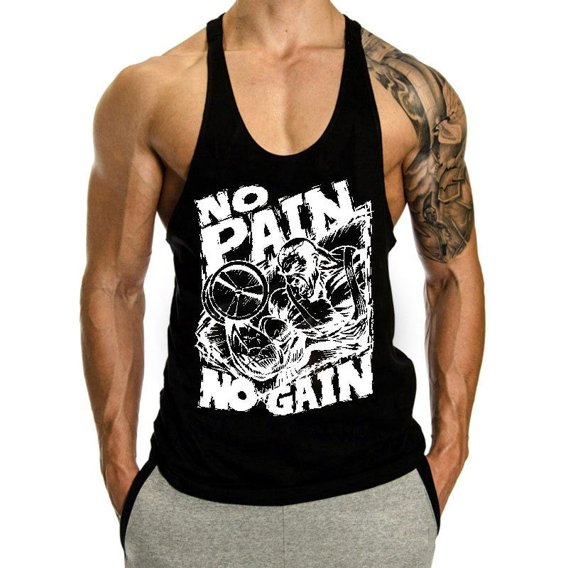 Fitness Tank Mens Loose Training Racerback Sleeveless Cotton Basketball Sports Tank Top Bodybuilding Trend