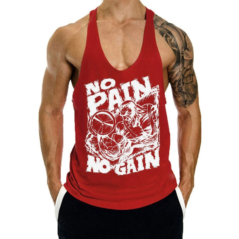Fitness Tank Mens Loose Training Racerback Sleeveless Cotton Basketball Sports Tank Top Bodybuilding Trend
