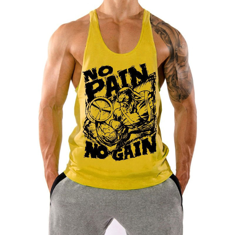 Fitness Tank Mens Loose Training Racerback Sleeveless Cotton Basketball Sports Tank Top Bodybuilding Trend