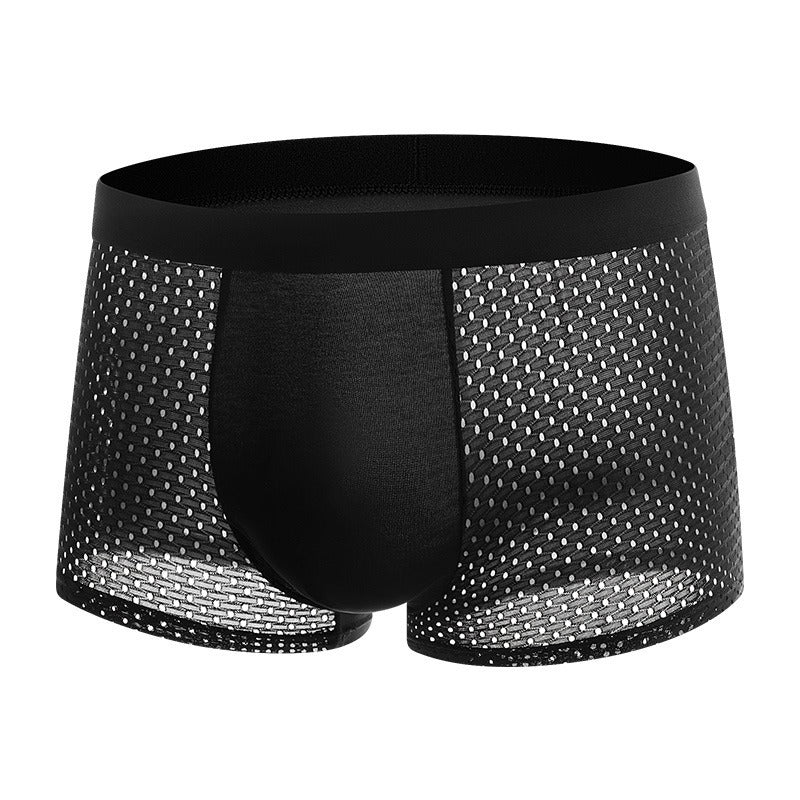 NEW DRIP! HOT! Mesh ice silk mesh underwear for men's square angle underwear