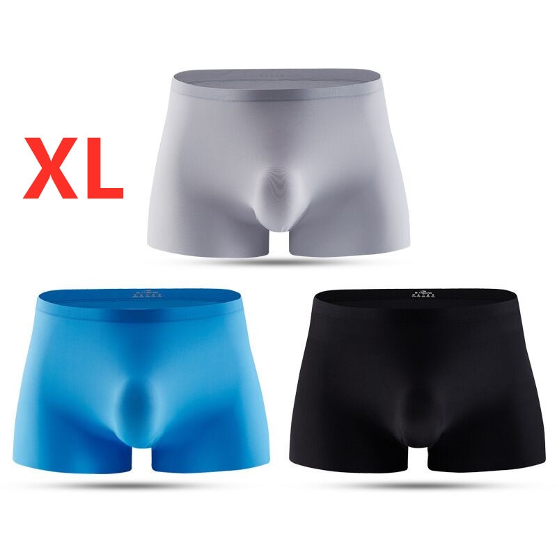 3pk Transparent Undies when wet! Ice Silk Men's Underwear Boxer Briefs For Men 3D Ultra Thin Comfortable Breathable Quick-Drying Panties 3pcs