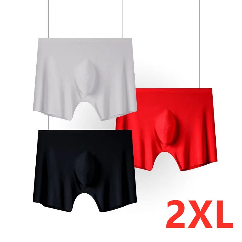 3pk Transparent Undies when wet! Ice Silk Men's Underwear Boxer Briefs For Men 3D Ultra Thin Comfortable Breathable Quick-Drying Panties 3pcs