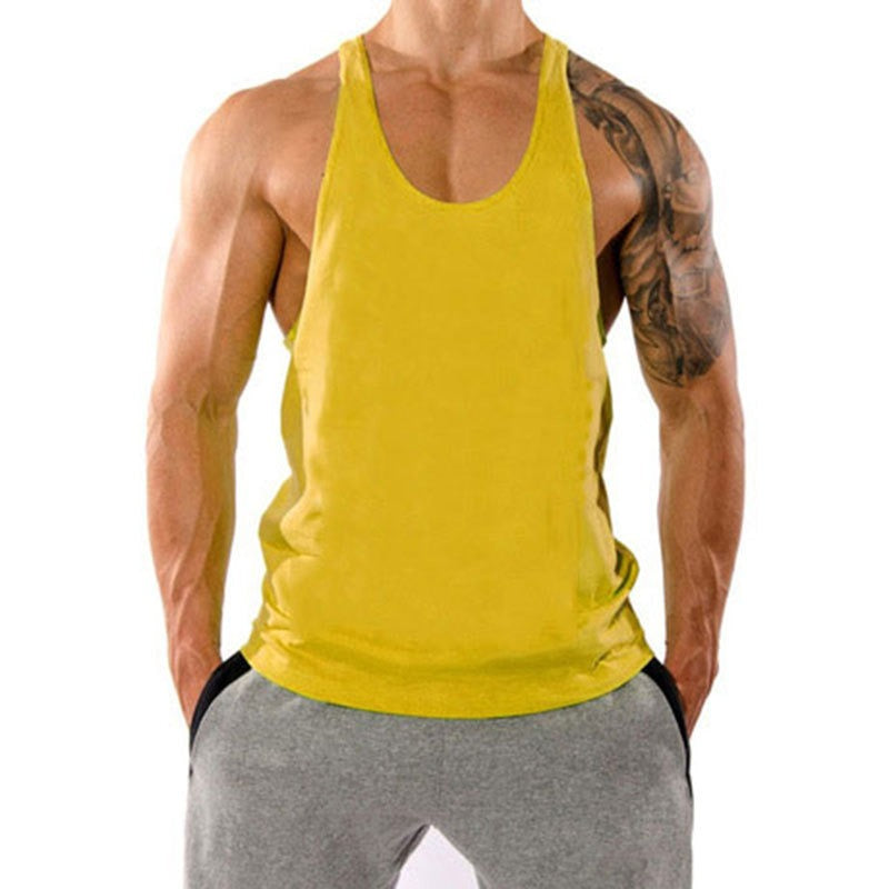 Fitness Tank Mens Loose Training Racerback Sleeveless Cotton Basketball Sports Tank Top Bodybuilding Trend